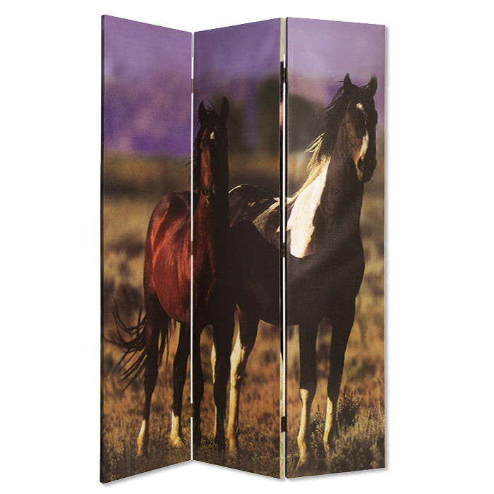 48" X 72" Multi Color Canvas Screen With Nurturing Mare-Room Dividers-DECOROLALA