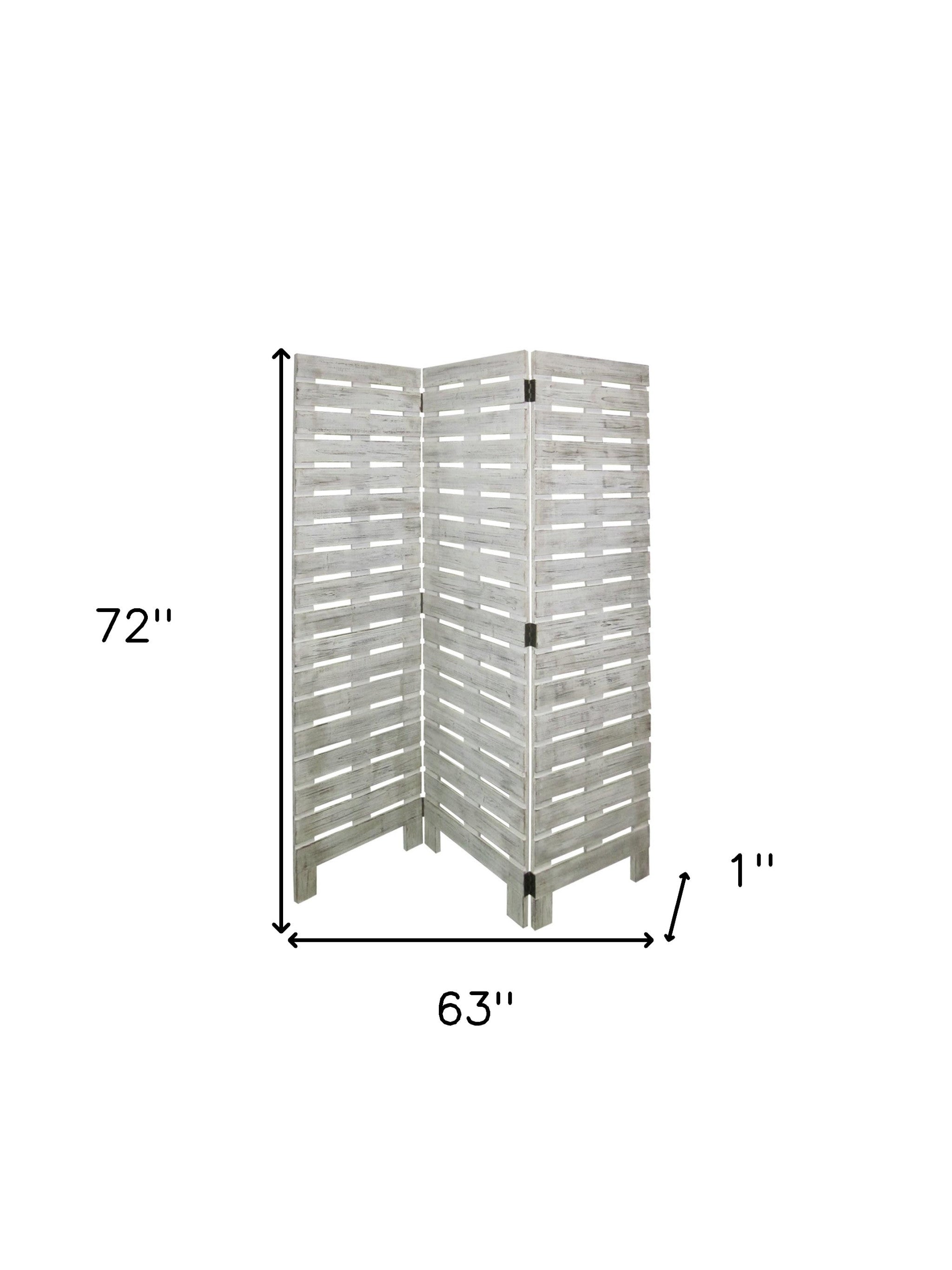 63 X 72 White Wood Garden Screen-Room Dividers-DECOROLALA