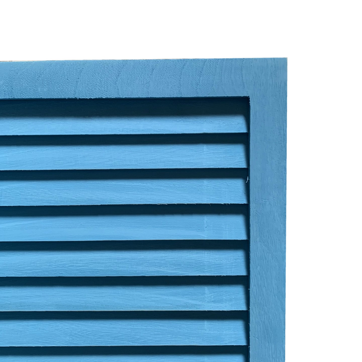 Blue Finish Wood Shutter 3 Panel Room Divider Screen-Room Dividers-DECOROLALA