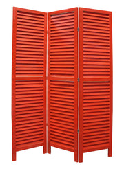 48 X 67 Red Wood Shutter -Screen-Room Dividers-DECOROLALA