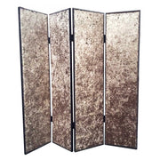 84 X 84 Bronze Wood & Fabric Screen-Room Dividers-DECOROLALA