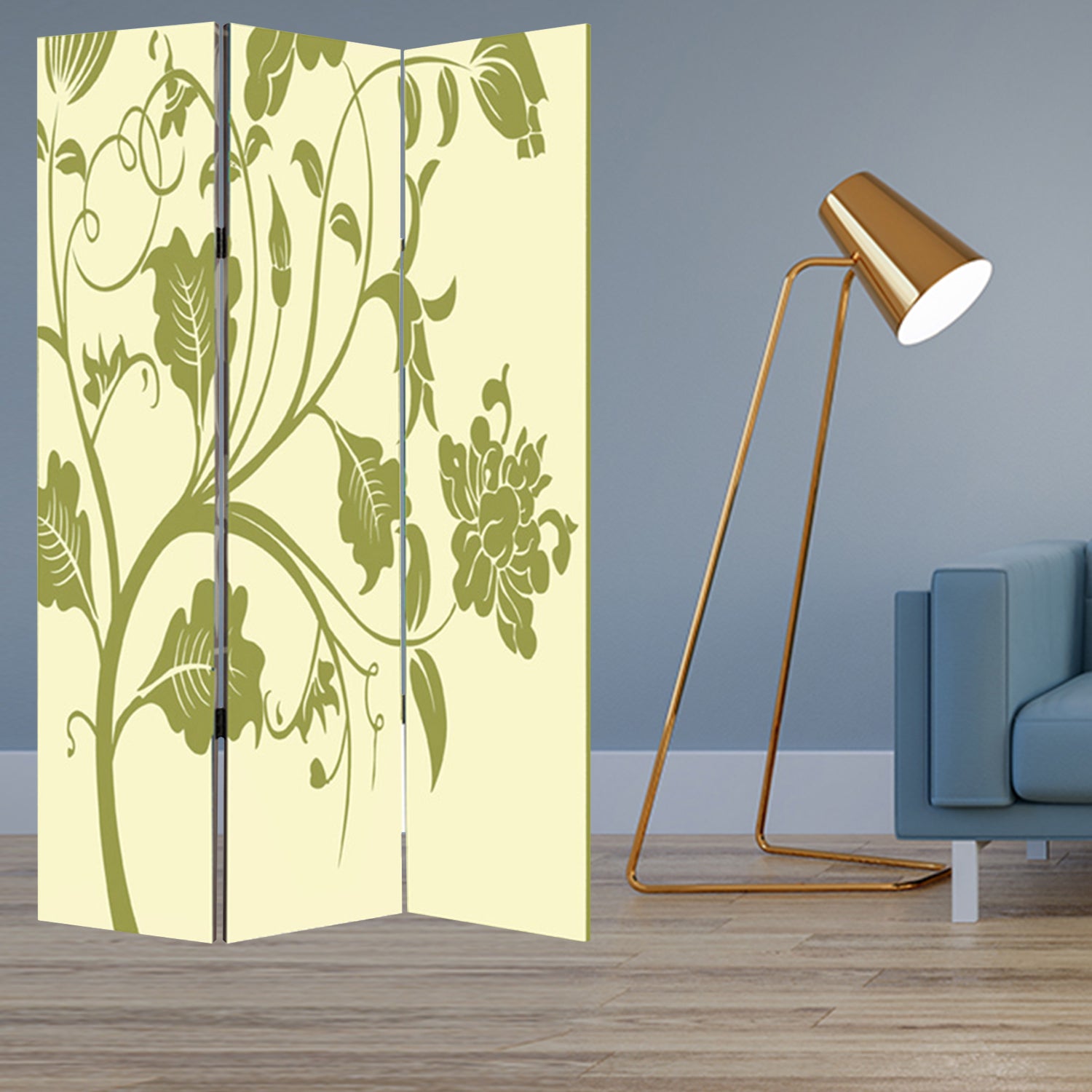 48" X 72" Multi Color Wood Canvas 3 Panel Screen-Room Dividers-DECOROLALA