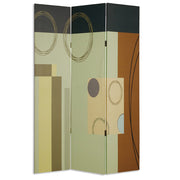 48" X 72" Multi Color Wood Canvas 3 Panel Screen-Room Dividers-DECOROLALA