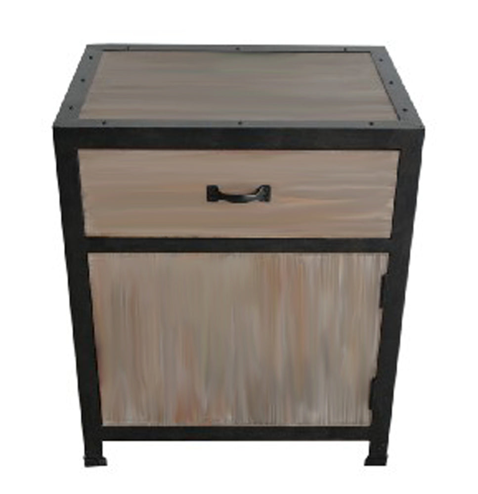 20" Brown Solid Wood End Table With Drawer-End-Side Tables-DECOROLALA