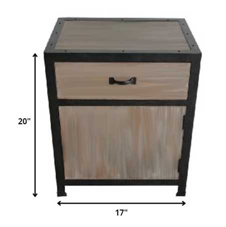 20" Brown Solid Wood End Table With Drawer-End-Side Tables-DECOROLALA