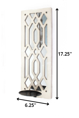 6" White Wood Wall Sconce Candle Holder-Candle Holders-DECOROLALA