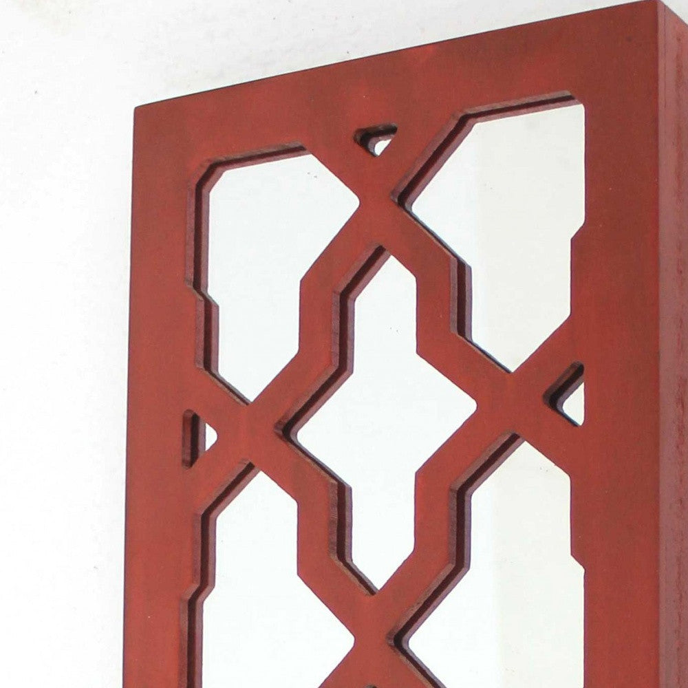 17 X 5 X 6 Red Mirrored - Candle Holder Sconce-Candle Holders-DECOROLALA
