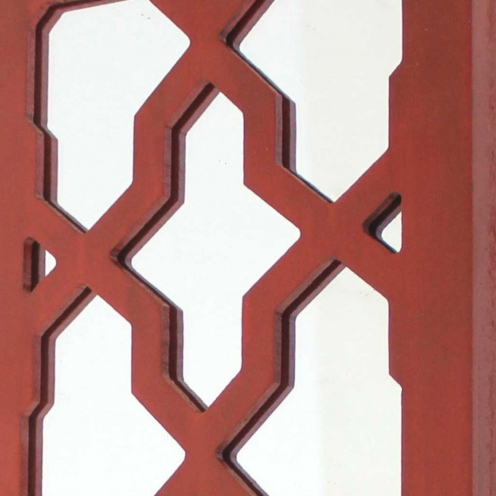 17 X 5 X 6 Red Mirrored - Candle Holder Sconce-Candle Holders-DECOROLALA