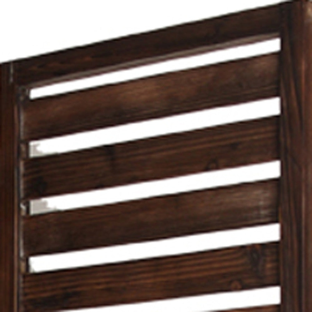63" X 72" Brown 3 Panel Solid Wood Fortress Screen-Room Dividers-DECOROLALA
