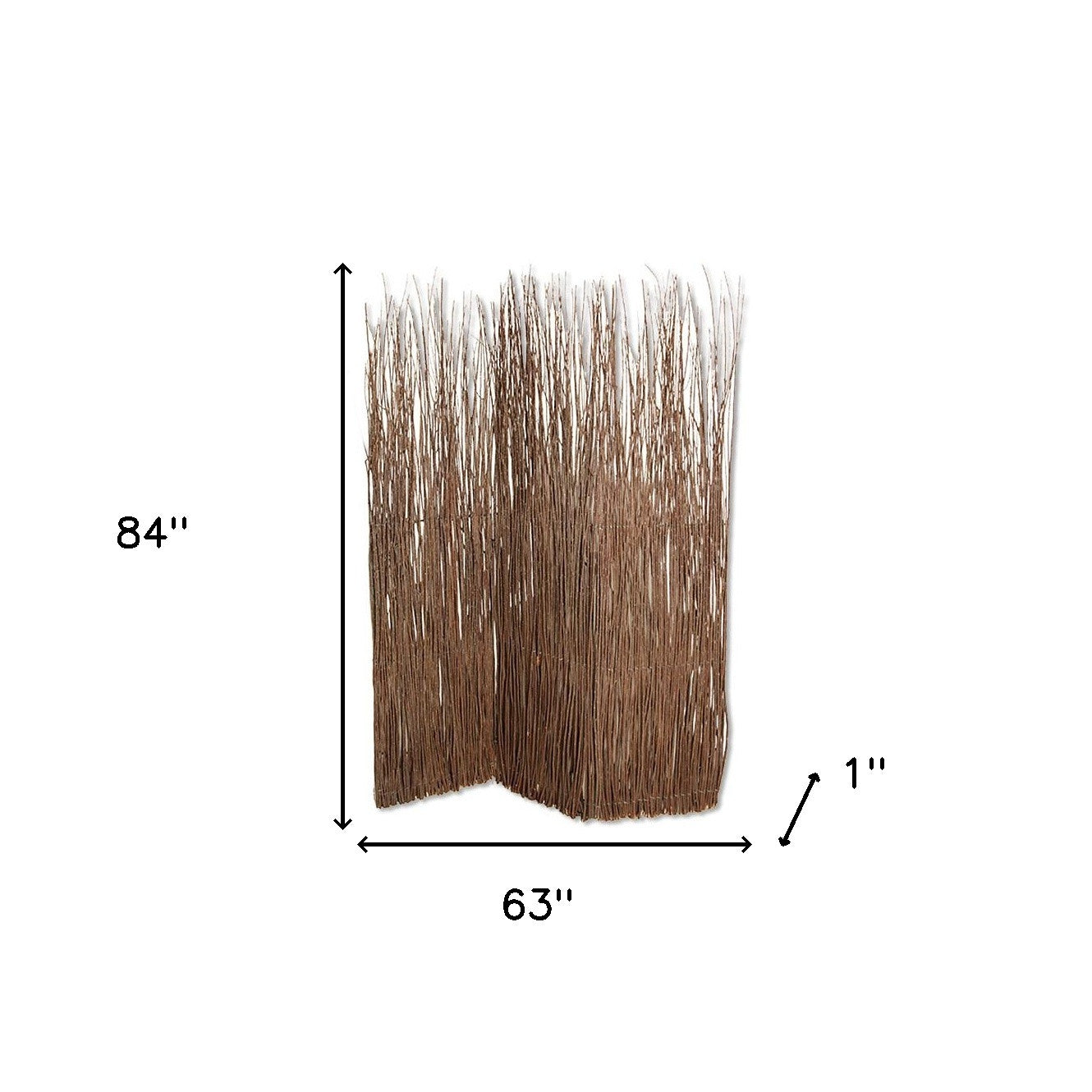 63" X 84" Brown Willow Adirondack Screen-Room Dividers-DECOROLALA