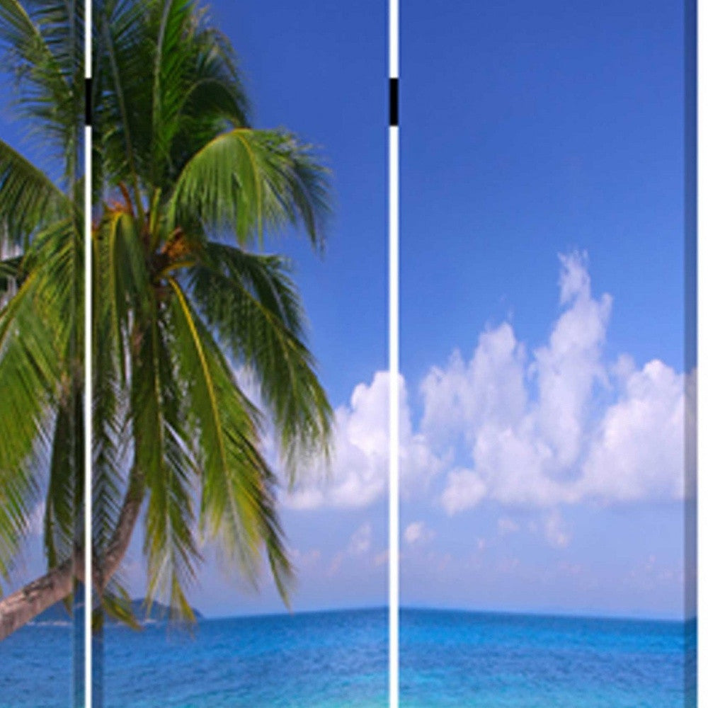 48 X 72 Multi Color Wood Canvas Paradise Screen-Room Dividers-DECOROLALA