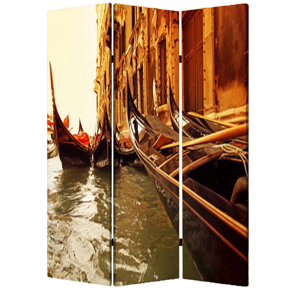 48" X 72" Multi Color Wood Canvas Venice Screen-Room Dividers-DECOROLALA