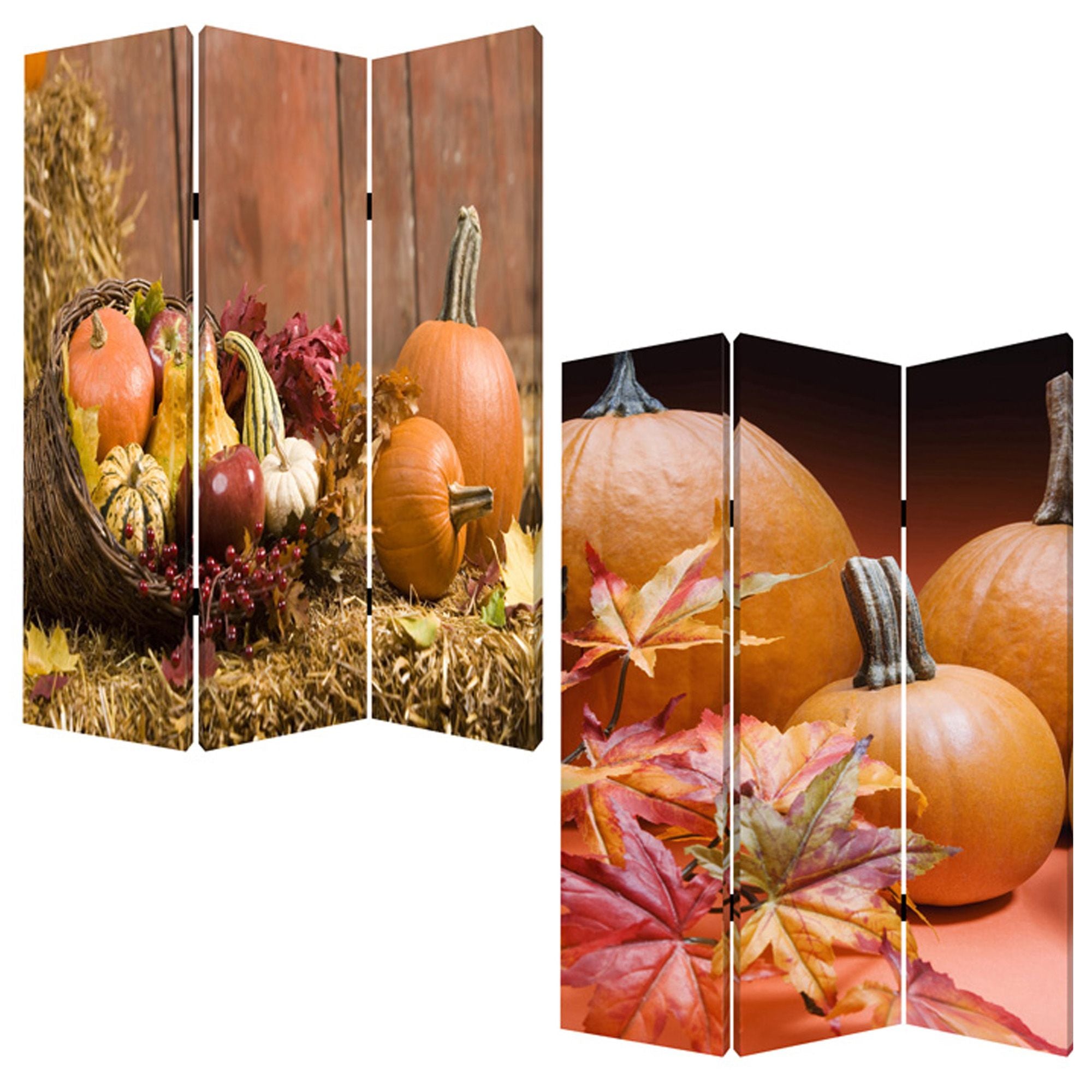48 X 72 Multi Color Wood Canvas Harvest Screen-Room Dividers-DECOROLALA