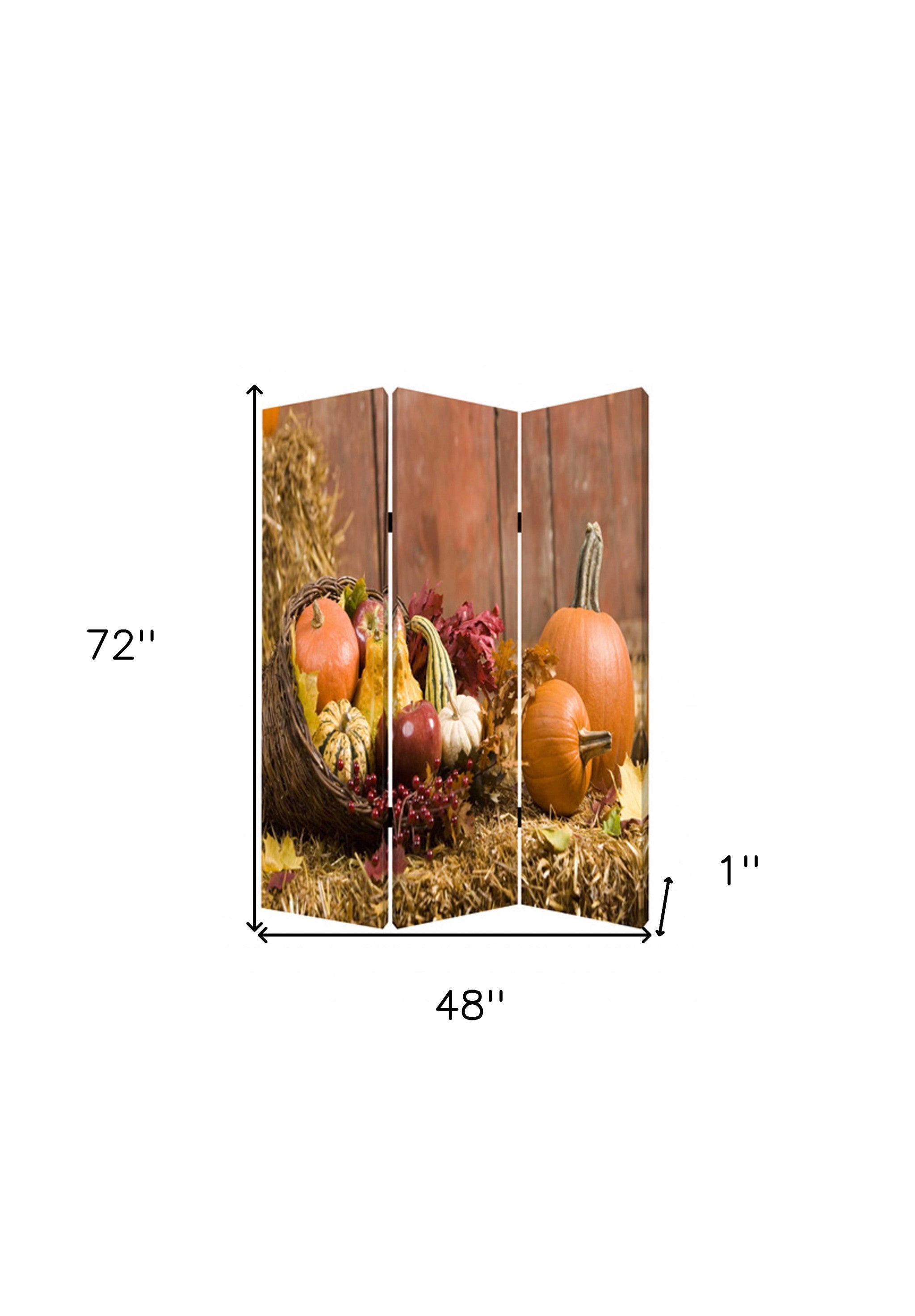 48 X 72 Multi Color Wood Canvas Harvest Screen-Room Dividers-DECOROLALA