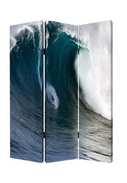 48 X 72 Multi Color Wood Canvas Wave Screen-Room Dividers-DECOROLALA