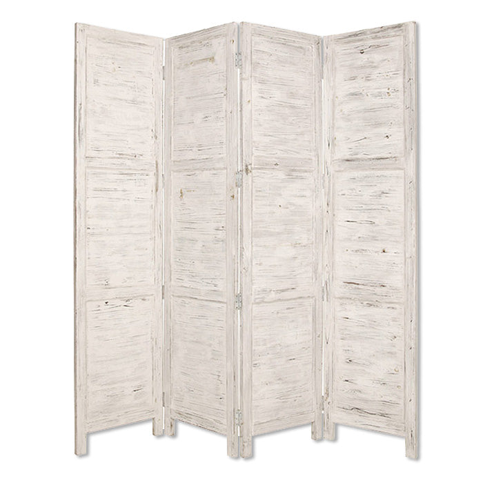 76" X 84" White Wood Screen-Room Dividers-DECOROLALA