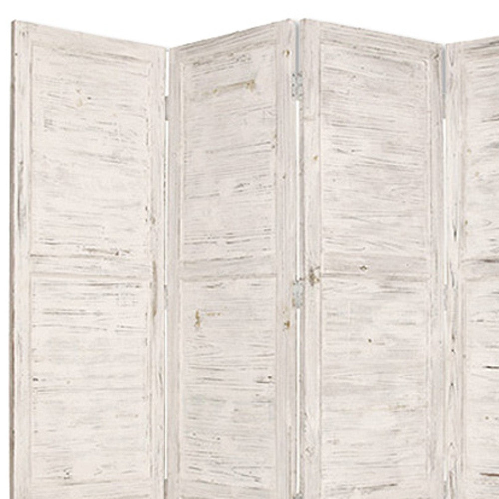 76" X 84" White Wood Screen-Room Dividers-DECOROLALA