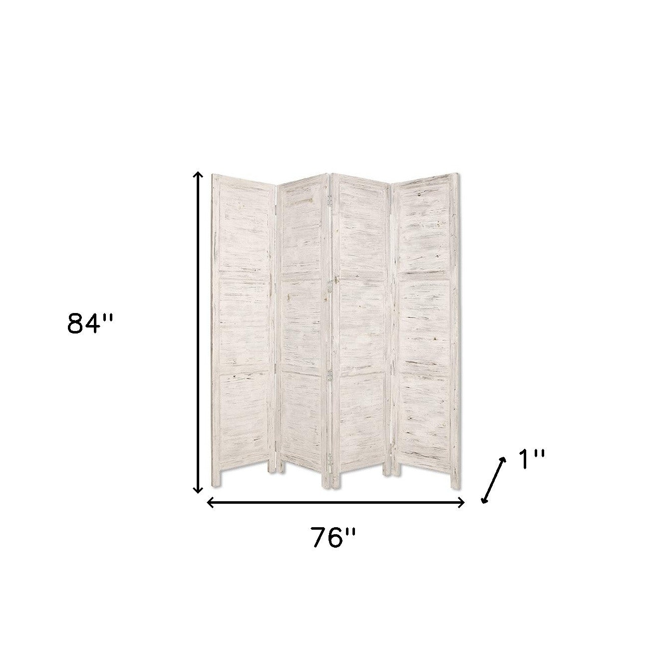 76" X 84" White Wood Screen-Room Dividers-DECOROLALA