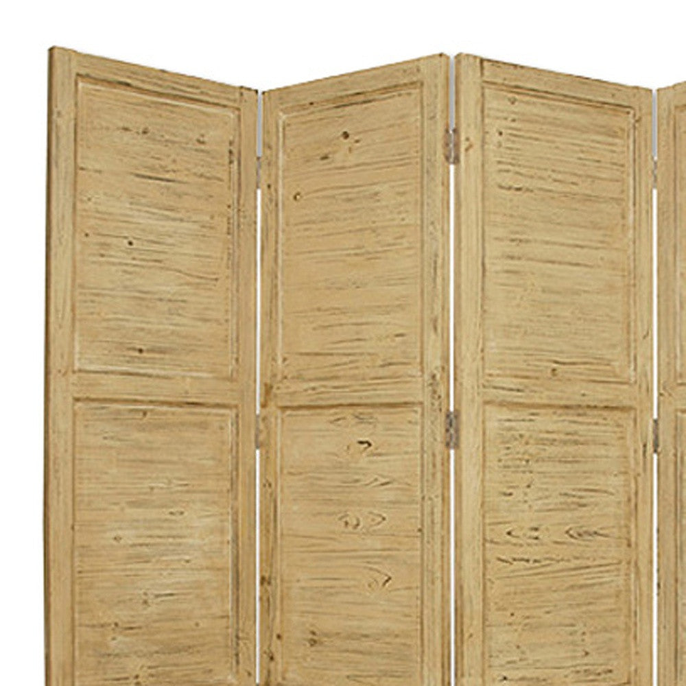 76" X 84" Yellow Wood Screen-Room Dividers-DECOROLALA