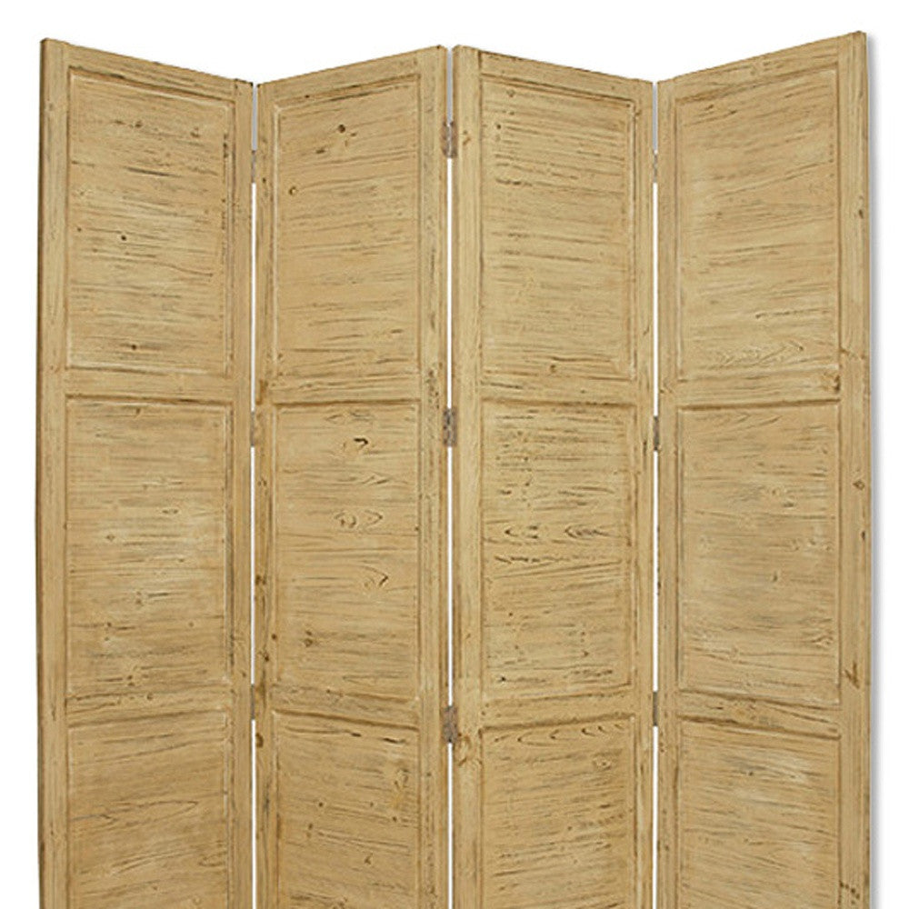 76" X 84" Yellow Wood Screen-Room Dividers-DECOROLALA