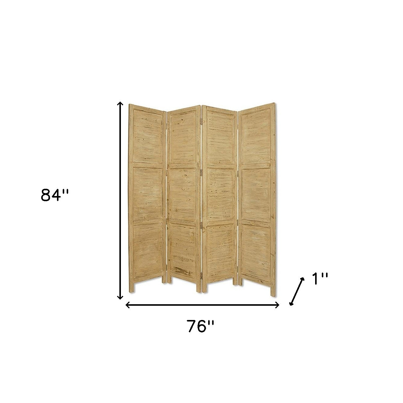 76" X 84" Yellow Wood Screen-Room Dividers-DECOROLALA
