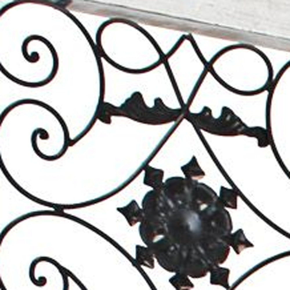 Gray Wash 4 Panel With Scroll Work Room Divider Screen-Room Dividers-DECOROLALA