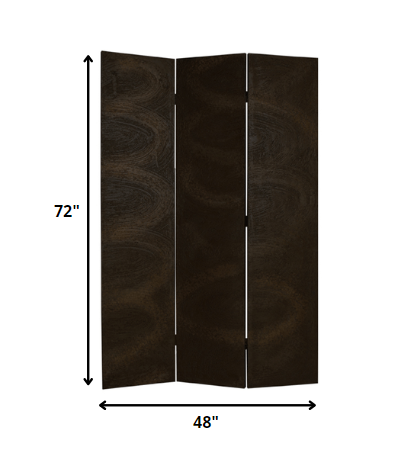 48" X 72" Black Wood Canvas Screen-Room Dividers-DECOROLALA