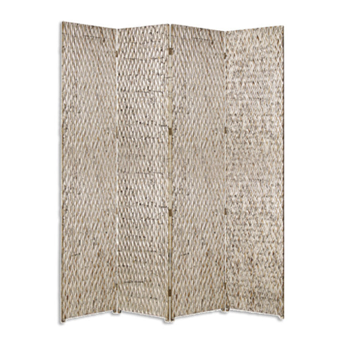84" X 84" Silver Wood Screen-Room Dividers-DECOROLALA