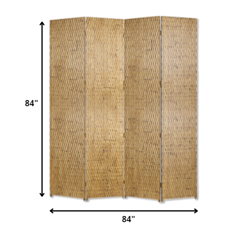 84" X 84" Gold Wood Screen-Room Dividers-DECOROLALA