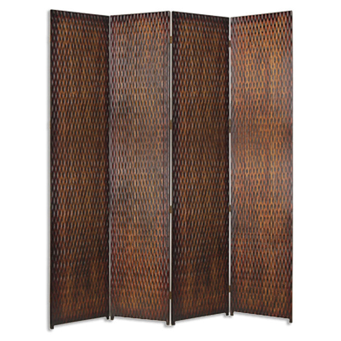 84" X 84" Brown Wood Screen-Room Dividers-DECOROLALA