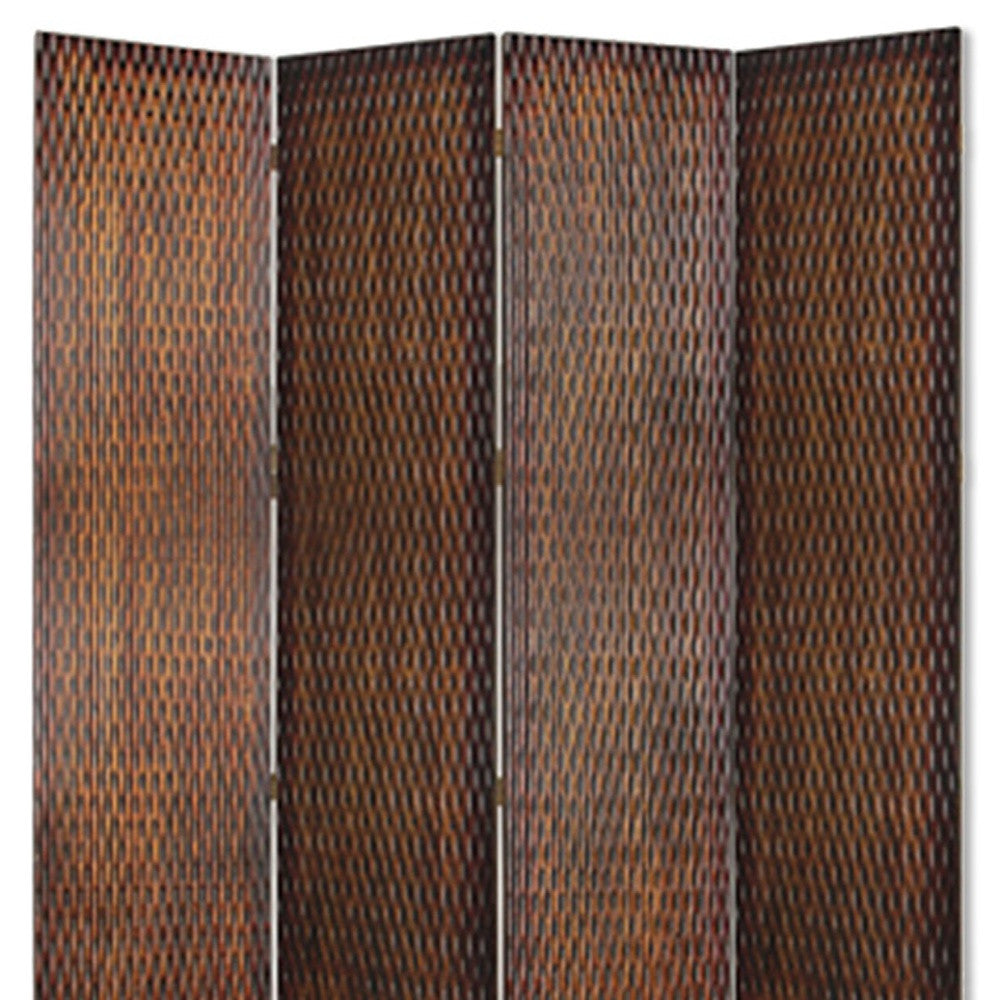 84" X 84" Brown Wood Screen-Room Dividers-DECOROLALA