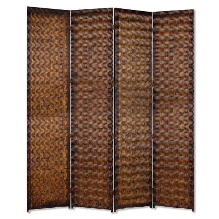 84" X 84" Brown Wood Screen-Room Dividers-DECOROLALA