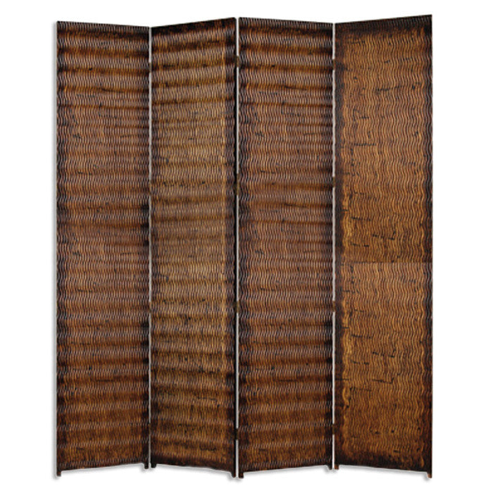 84" X 84" Brown Wood Screen-Room Dividers-DECOROLALA