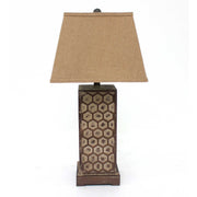 29" Brown Solid Wood Bedside Table Lamp With Brown Shade-Table Lamps-DECOROLALA