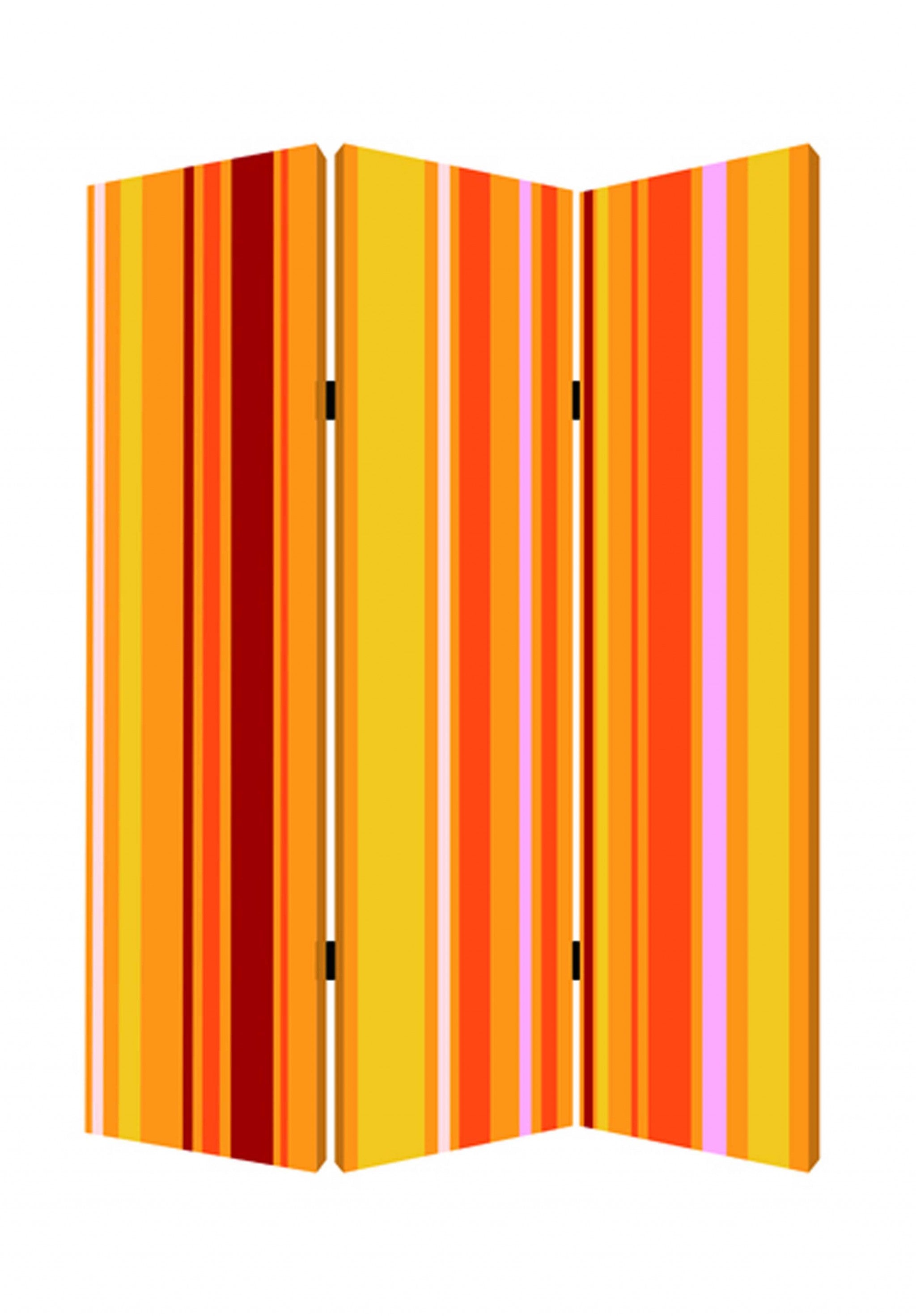 48 X 72 Multi Color Wood Canvas Deep Saffron Screen-Room Dividers-DECOROLALA