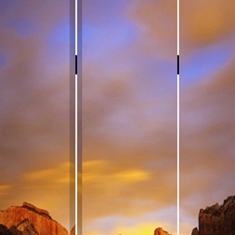 48 X 72 Multi Color Wood Canvas Desert Screen-Room Dividers-DECOROLALA