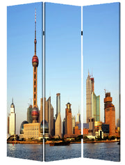 48" X 72" Multi Color Wood Canvas China Screen-Room Dividers-DECOROLALA