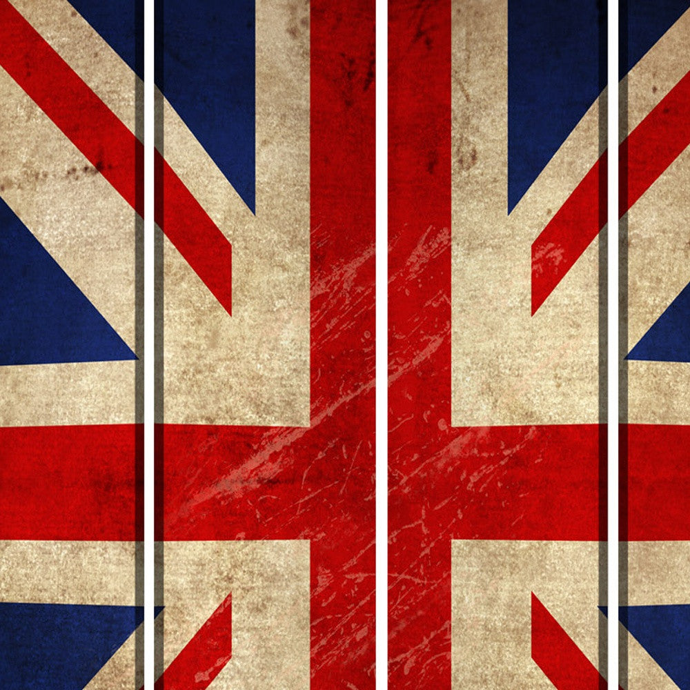 84 X 84 Multi Color Wood Canvas Union Jack Screen-Room Dividers-DECOROLALA