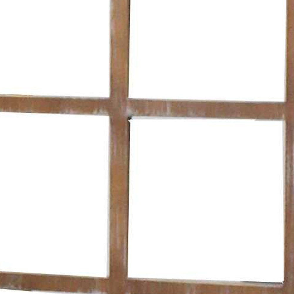 63 X 84 Brown Wood Mirror Screen-Room Dividers-DECOROLALA