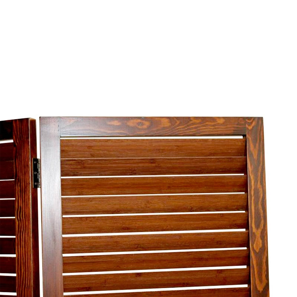47" X 67" Brown Wood Screen-Room Dividers-DECOROLALA