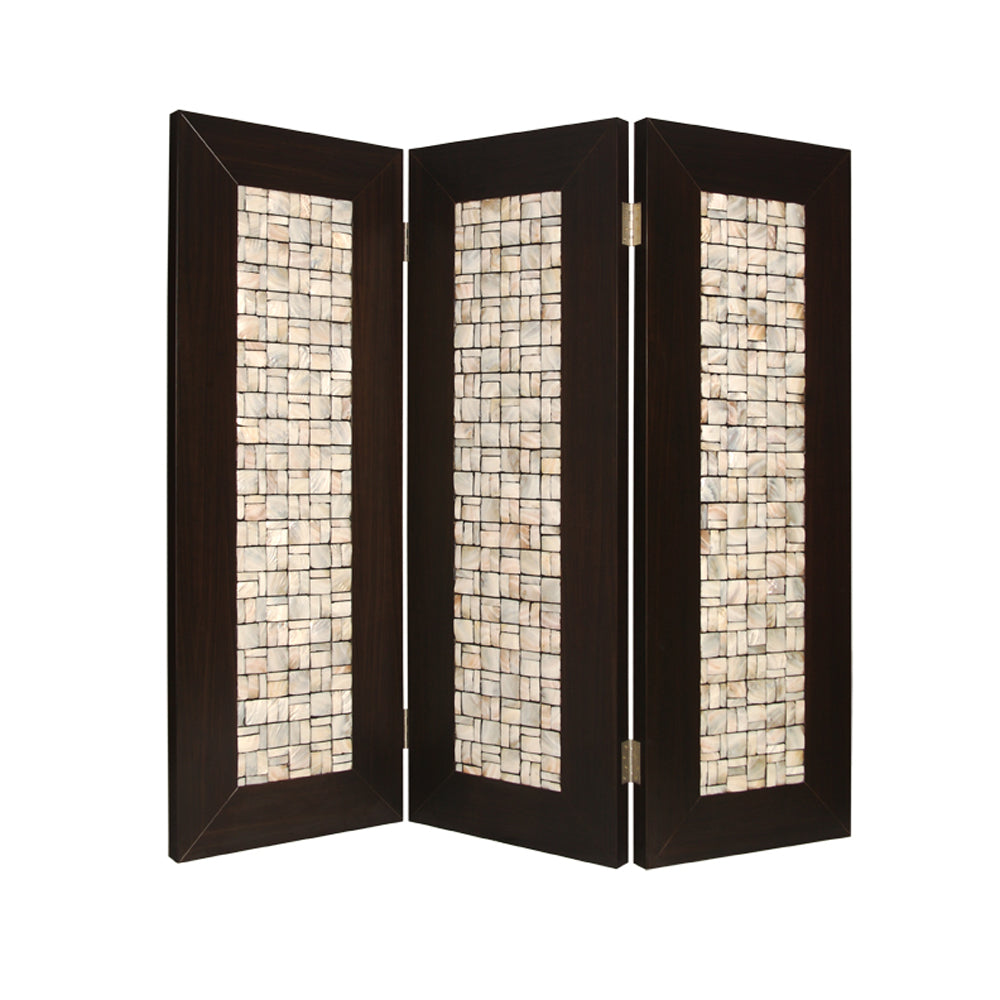 71" X 84" Brown Wood Screen-Room Dividers-DECOROLALA