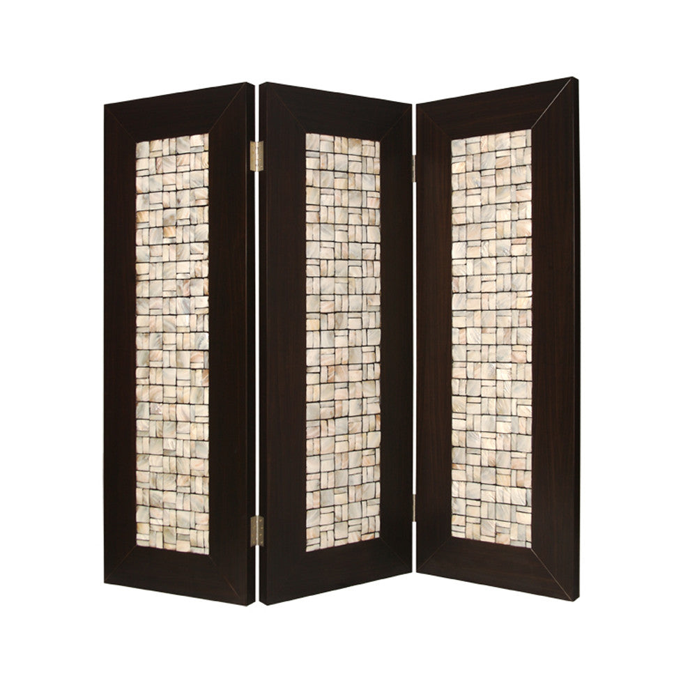 71" X 84" Brown Wood Screen-Room Dividers-DECOROLALA