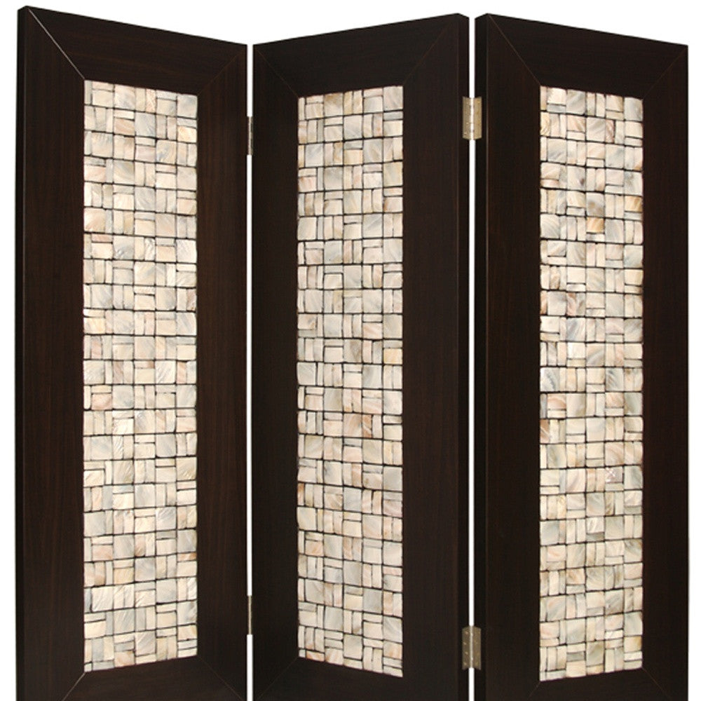 71" X 84" Brown Wood Screen-Room Dividers-DECOROLALA