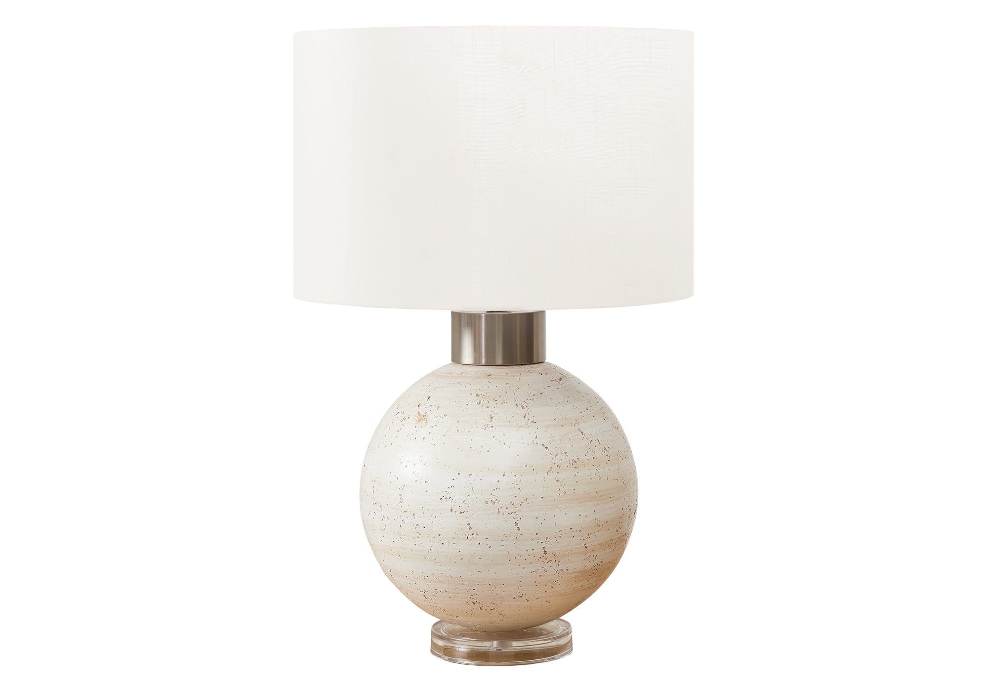 27"H Beige Resin Table Lamp with Ivory Shade-Lighting-DECOROLALA