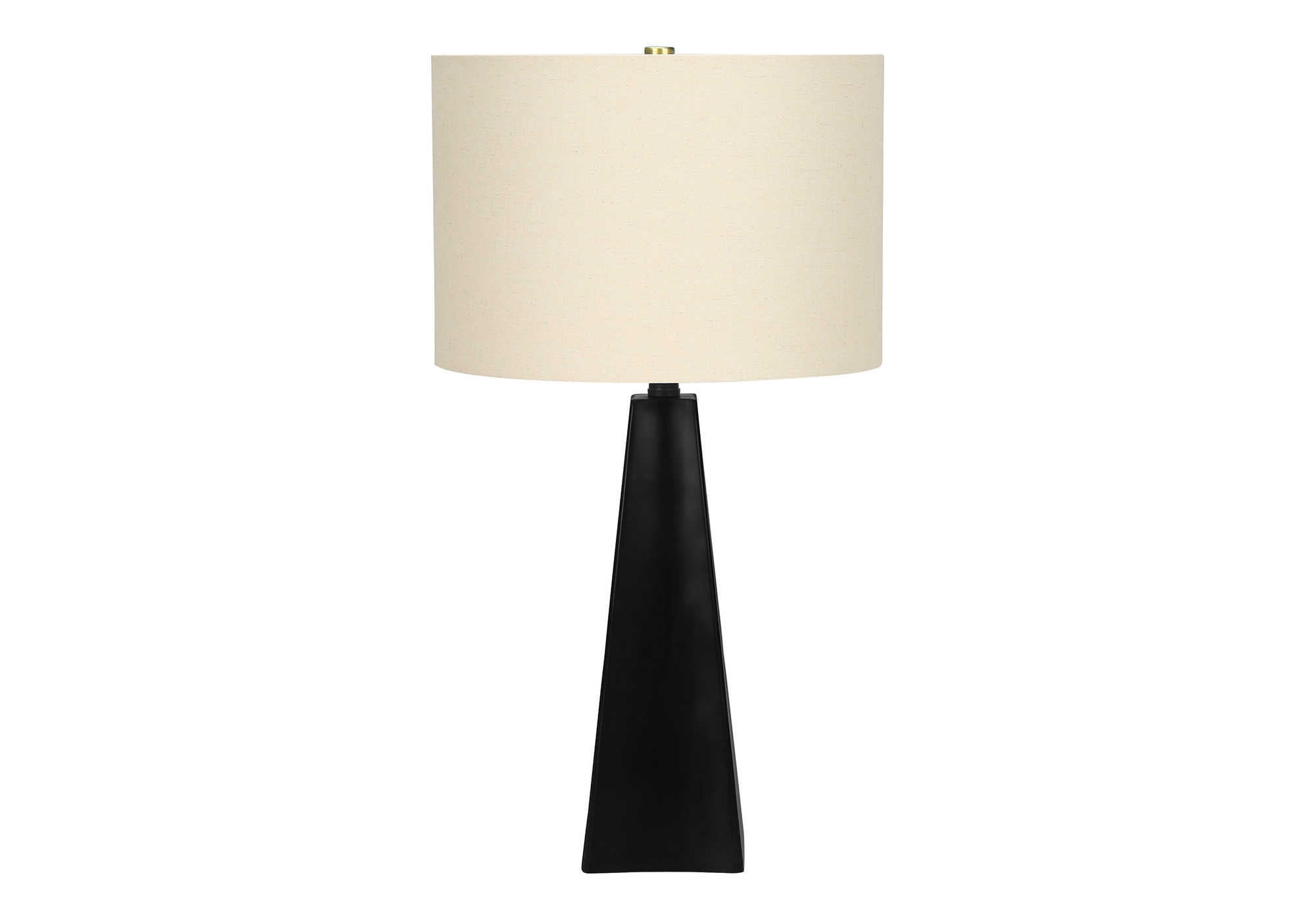 27"H Black Resin Table Lamp with Beige Shade-Lighting-DECOROLALA