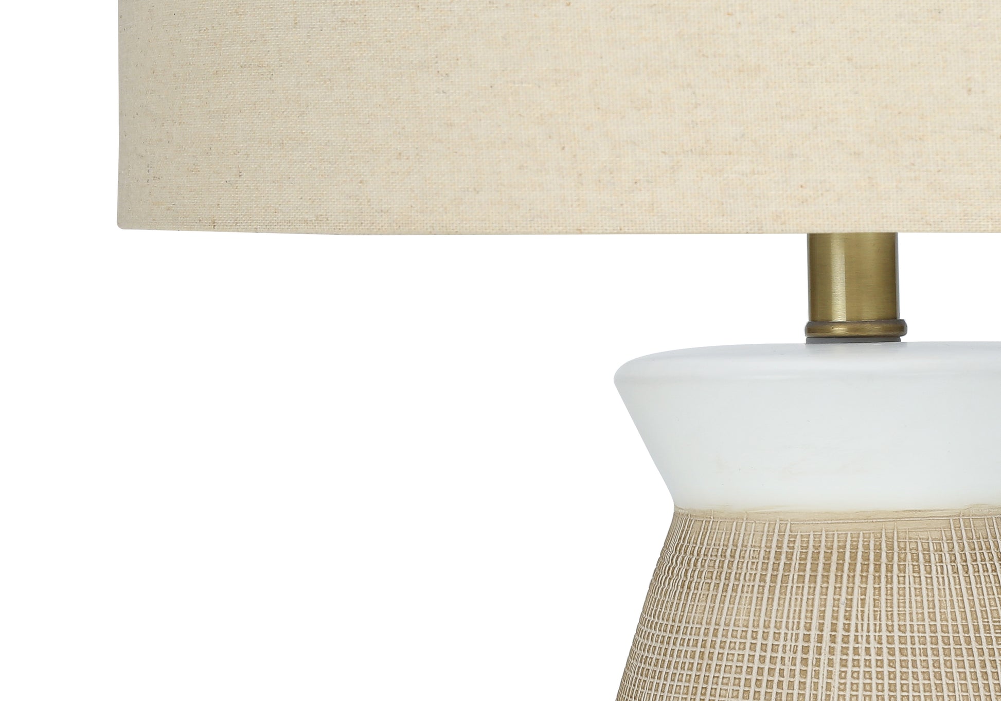 27"H Cream Ceramic Table Lamp with Beige Shade-Lighting-DECOROLALA