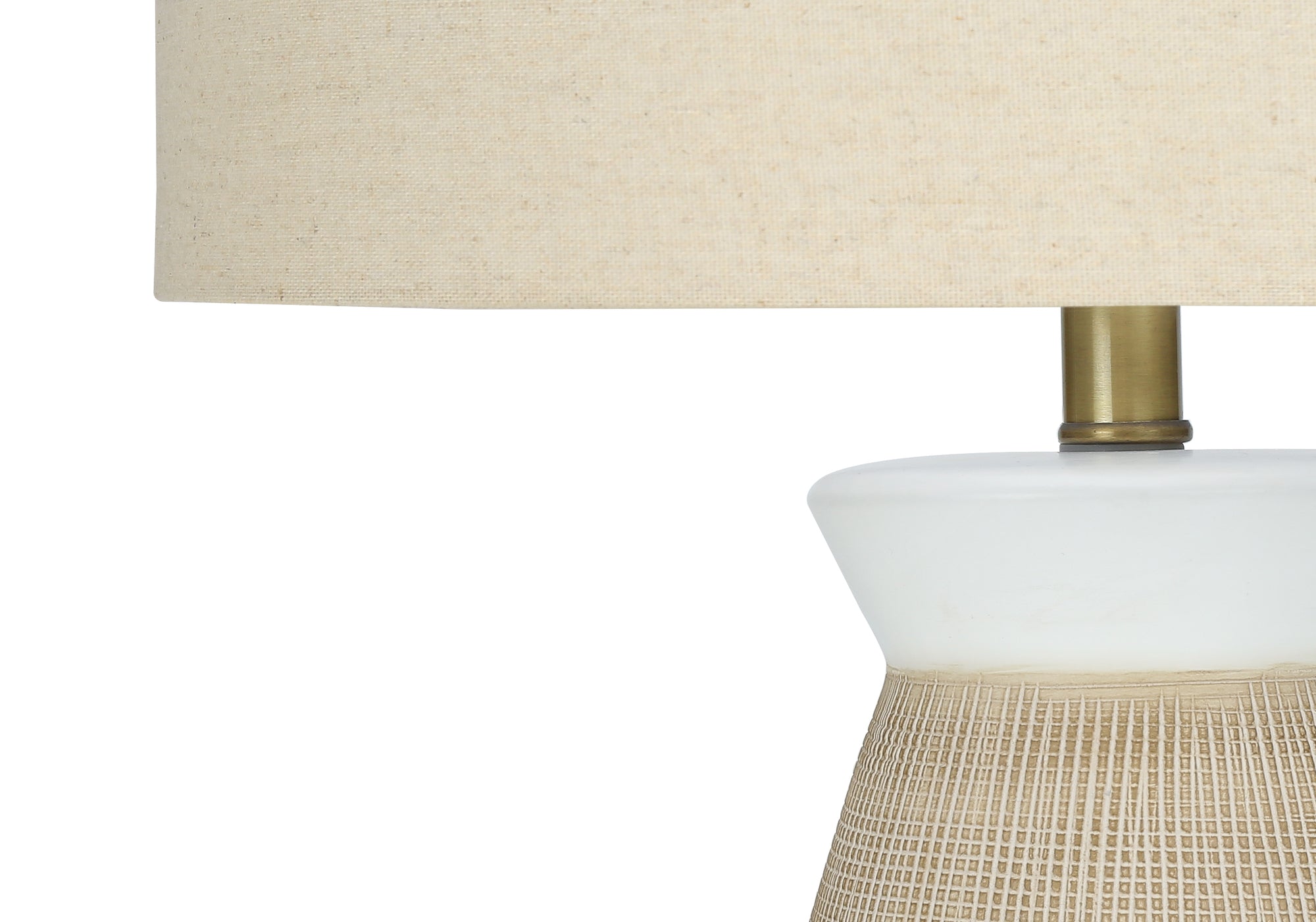 27"H Cream Ceramic Table Lamp with Beige Shade-Lighting-DECOROLALA