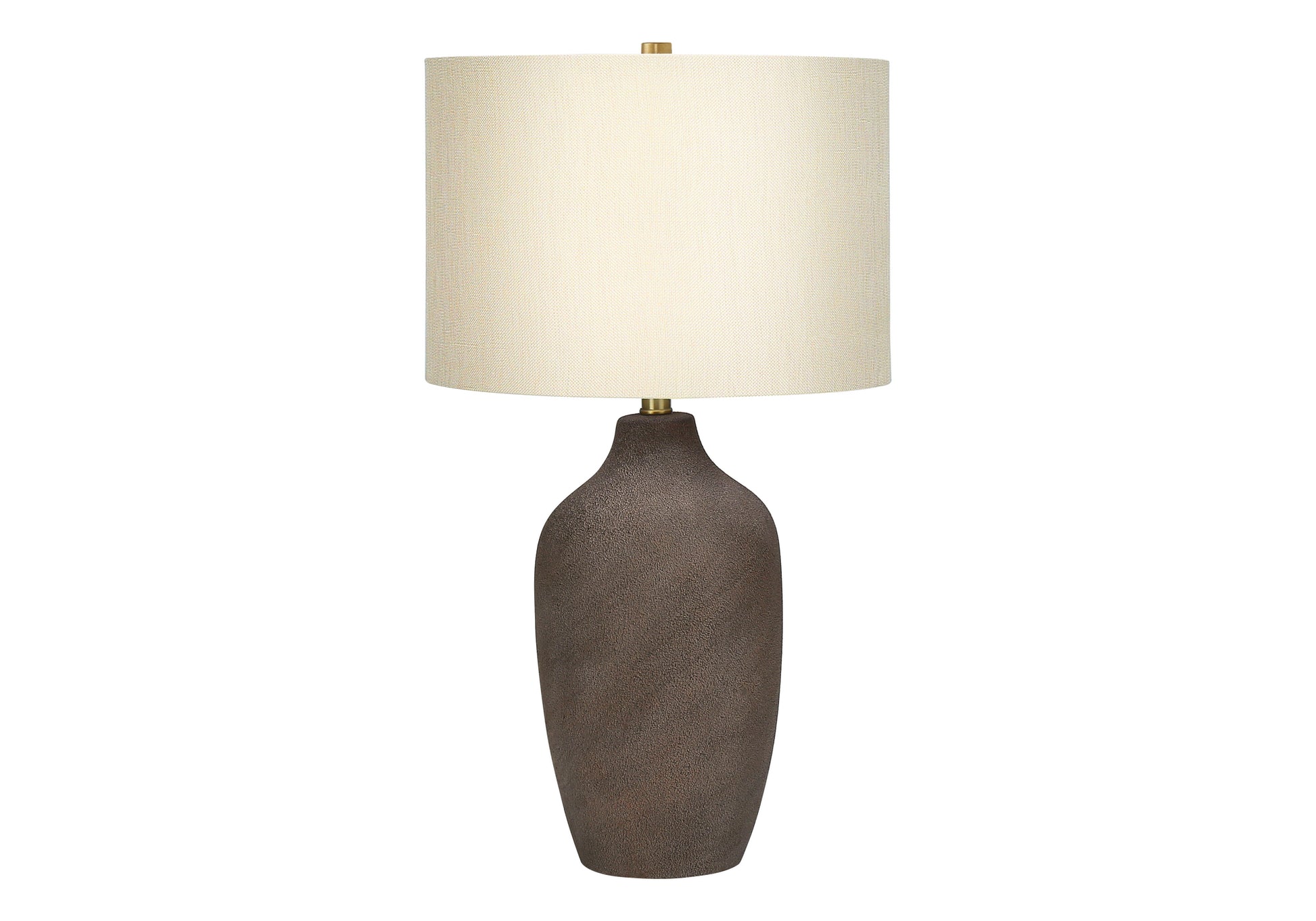 27"H Grey Ceramic Table Lamp with Beige Shade-Lighting-DECOROLALA