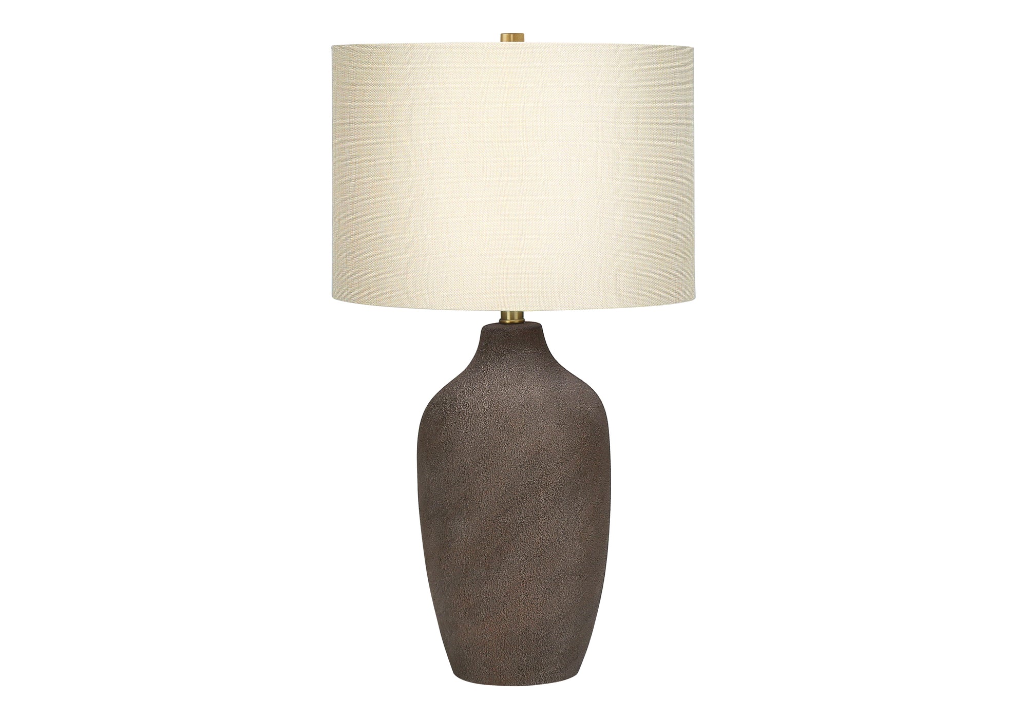 27"H Grey Ceramic Table Lamp with Beige Shade-Lighting-DECOROLALA
