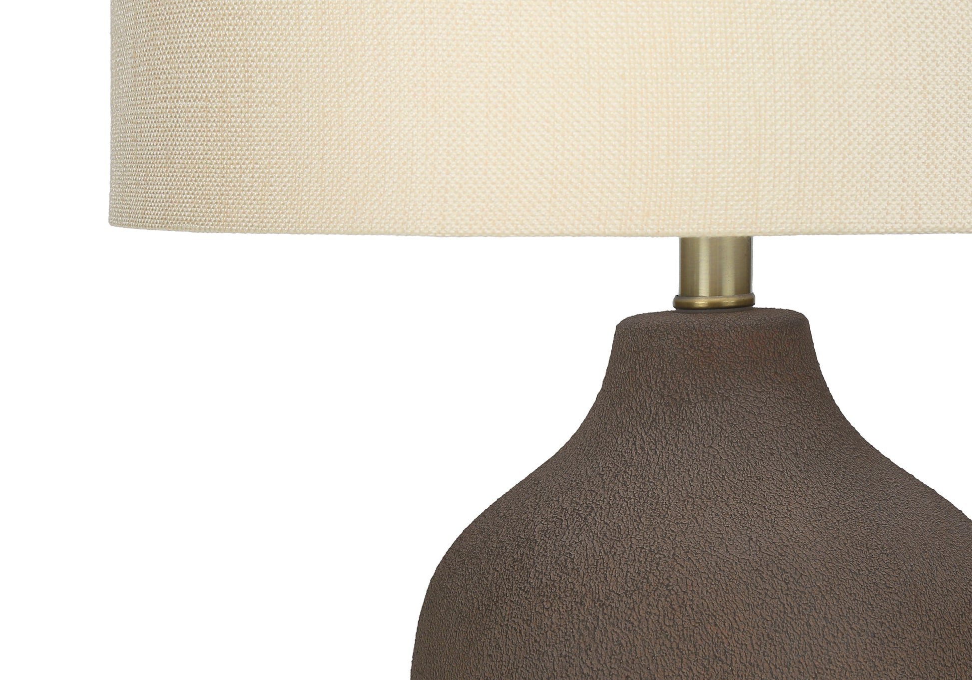27"H Grey Ceramic Table Lamp with Beige Shade-Lighting-DECOROLALA